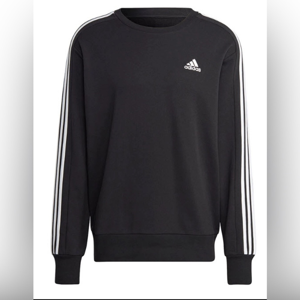 406- Adidas Men’s Essentials Black Crewneck Sweatshirt – Pullover – XL/XXL